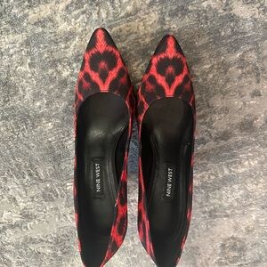Nine West Red and Black Patterned Heels